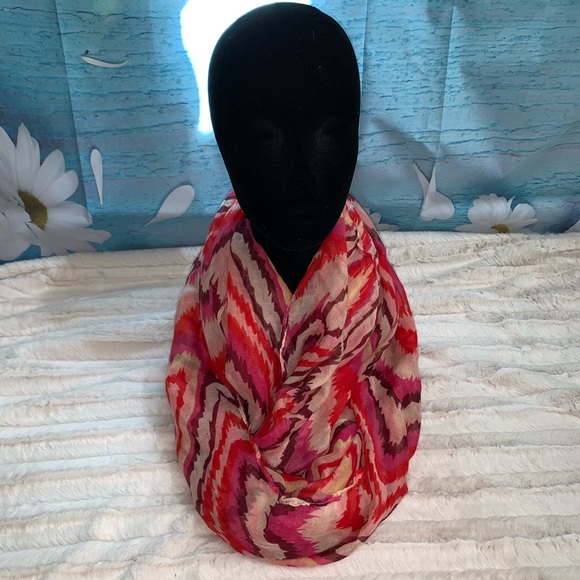Red Multi-Color Infinity Scarf - Picture 1 of 2